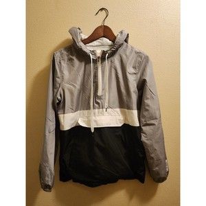 Zine Black/Gray Windbreaker Jacket Hoodie Small